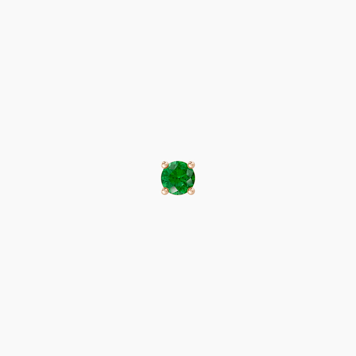 Nut | 18k Rose Gold 5 mm 2 mm Round Emerald Piercing