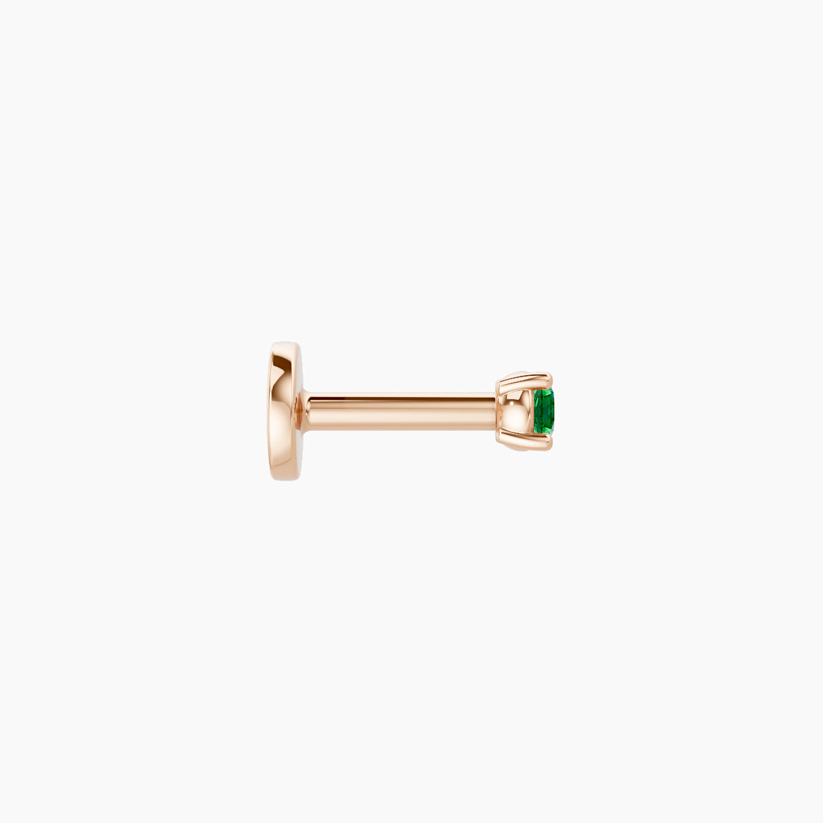 Nut | 18k Rose Gold 5 mm 2 mm Round Emerald Piercing