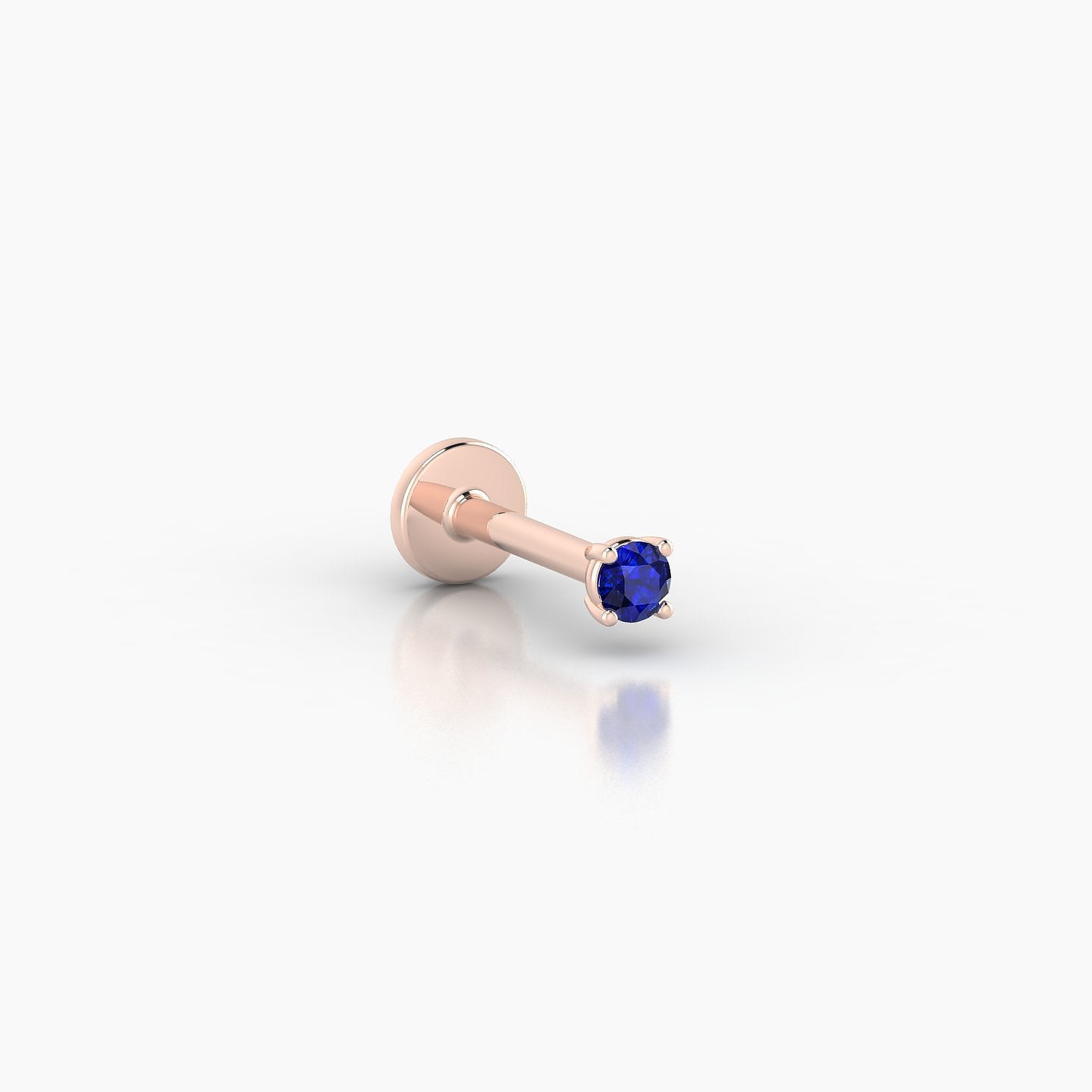 Nut | 18k Rose Gold 6.5 mm 2 mm Round Sapphire Nose Piercing