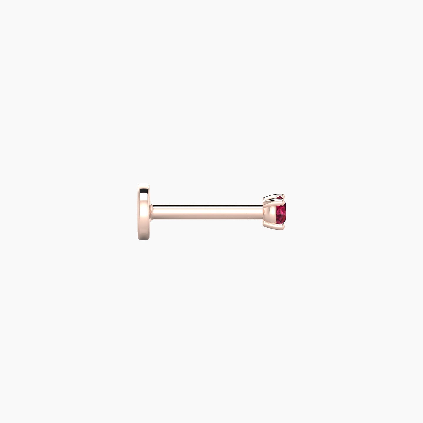 Nut | 18k Rose Gold 6.5 mm 2 mm Round Ruby Nose Piercing