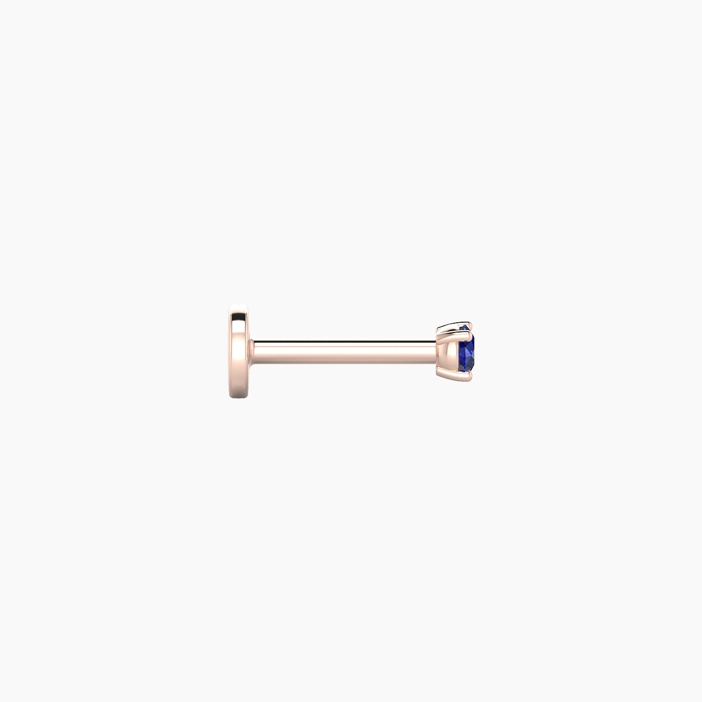 Nut | 18k Rose Gold 6.5 mm 2 mm Round Sapphire Nose Piercing