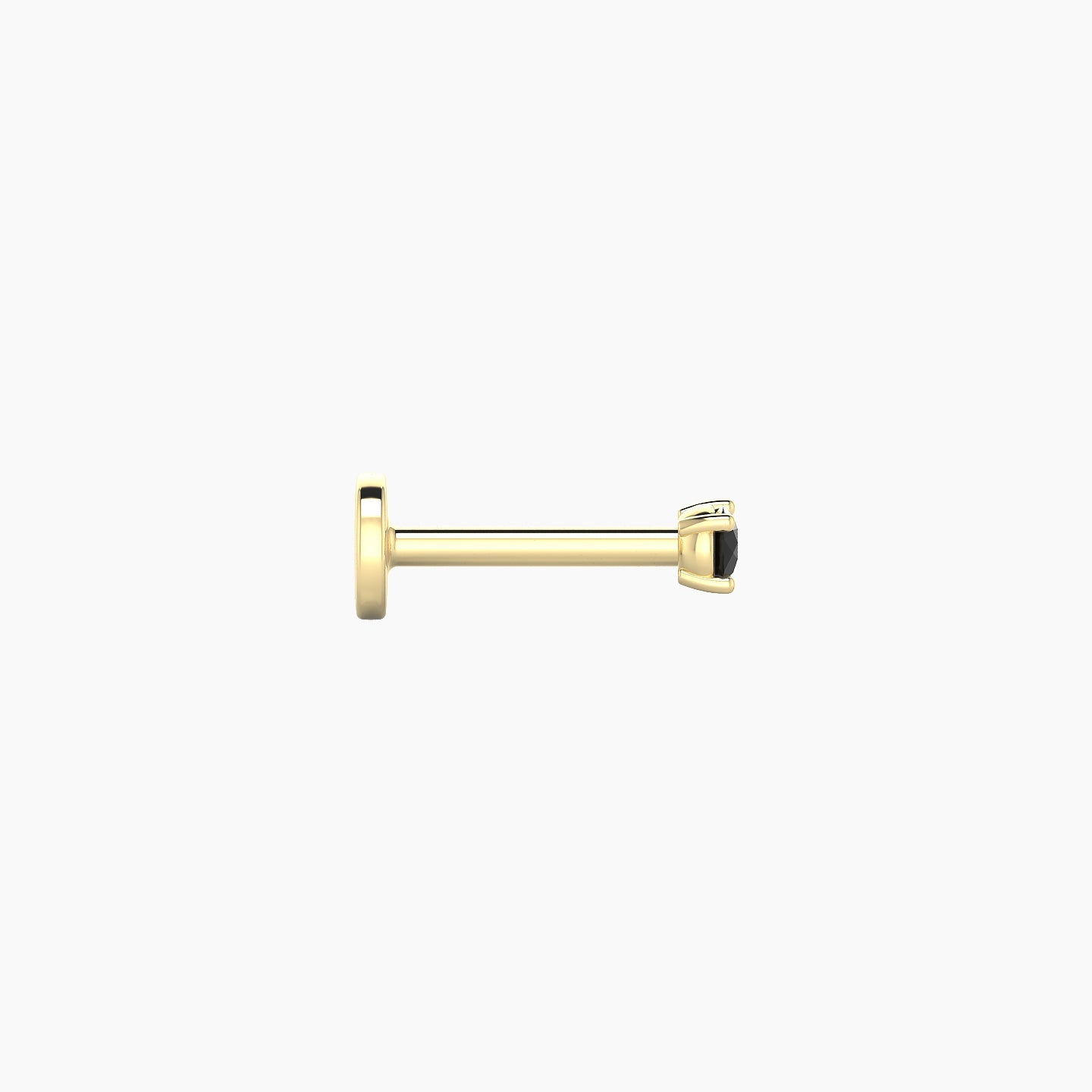 Nut | 18k Yellow Gold 6.5 mm 2 mm Round Black Diamond Nose Piercing