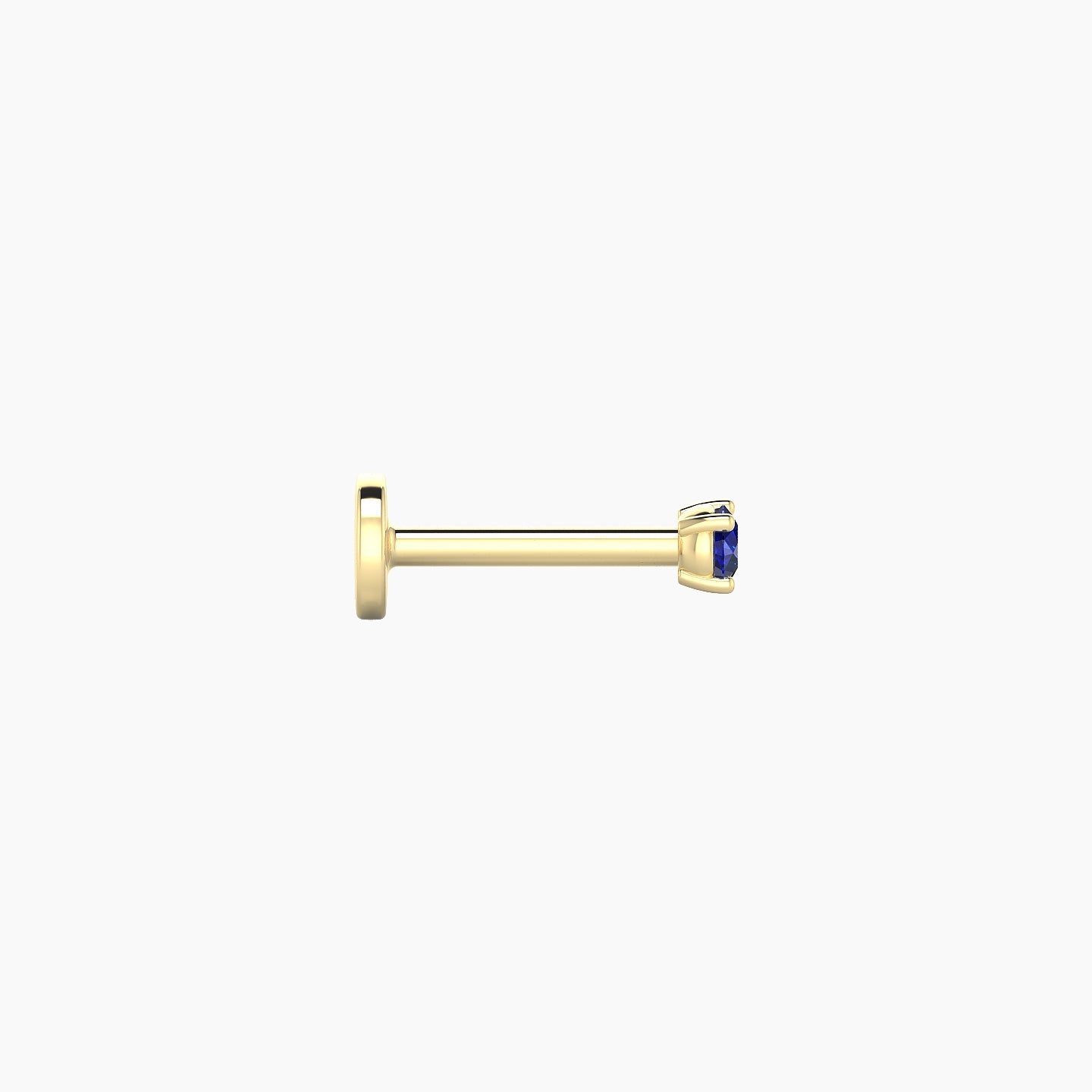 Nut | 18k Yellow Gold 6.5 mm 2 mm Round Sapphire Nose Piercing