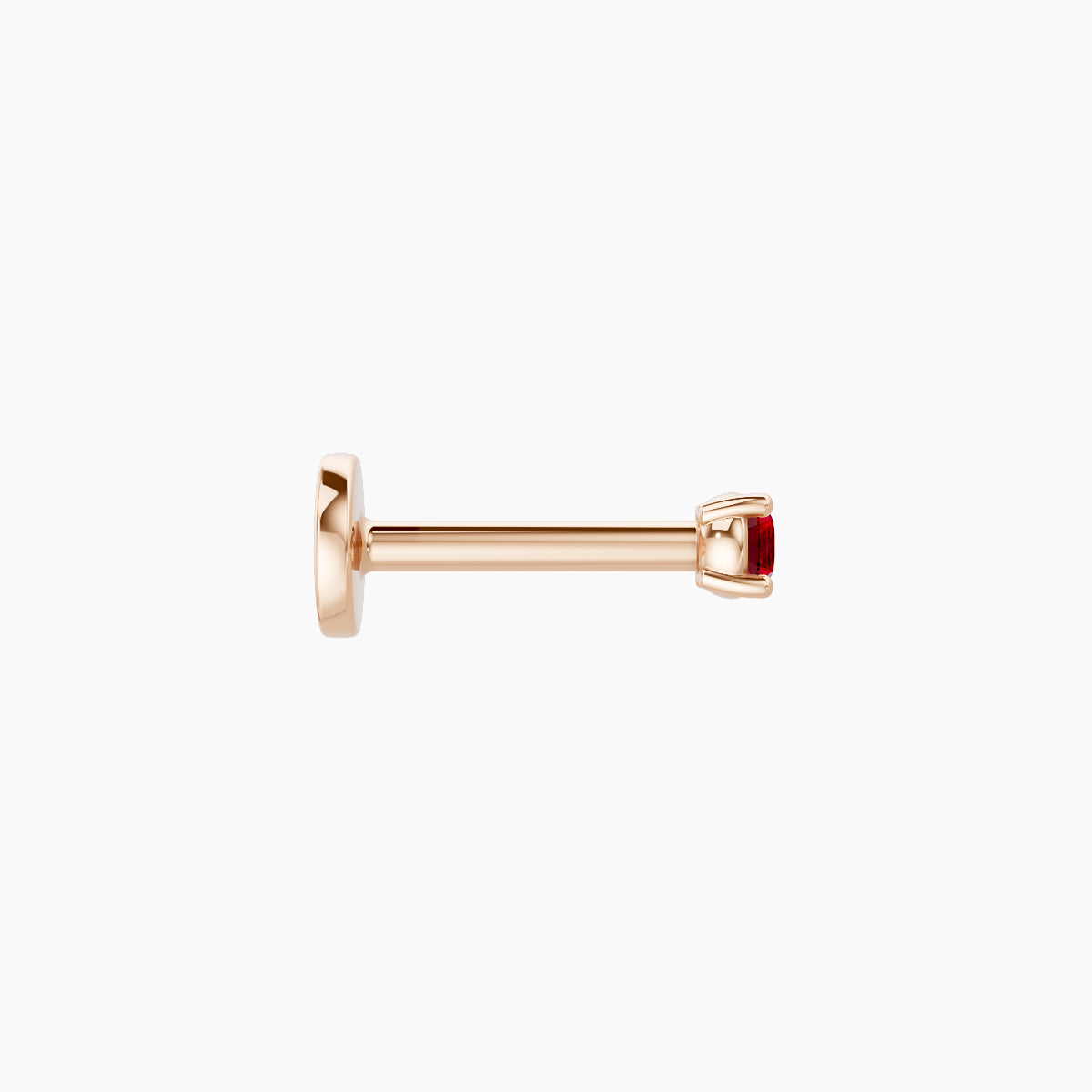 Nut | 18k Rose Gold 6.5 mm 2 mm Round Ruby Piercing