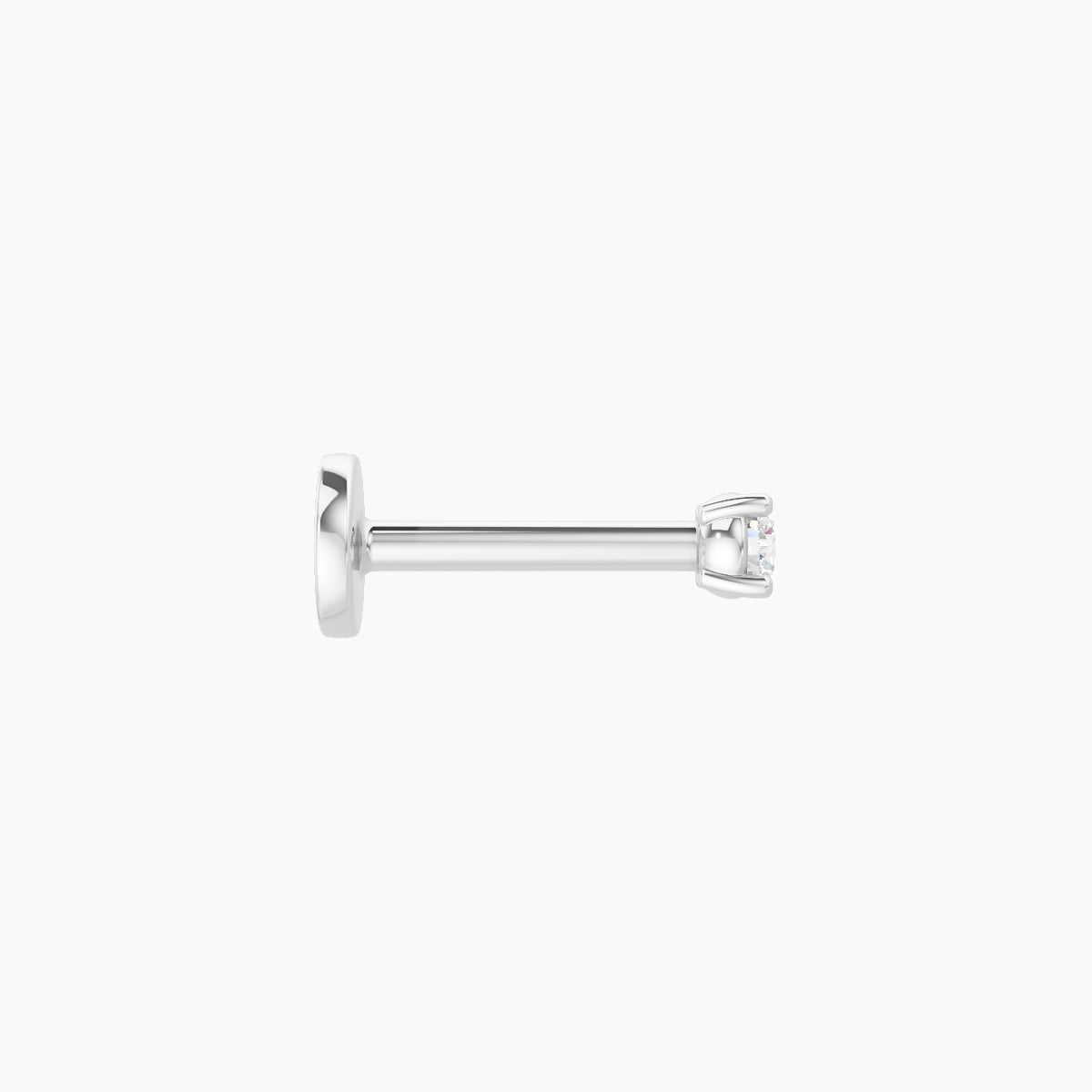 Nut | 18k White Gold 2 mm 6.5 mm Round Diamond Piercing