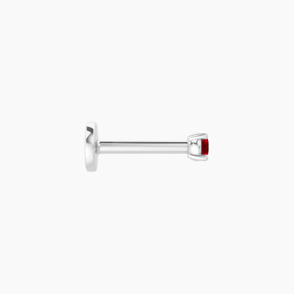 Nut | 18k White Gold 6.5 mm 2 mm Round Ruby Piercing
