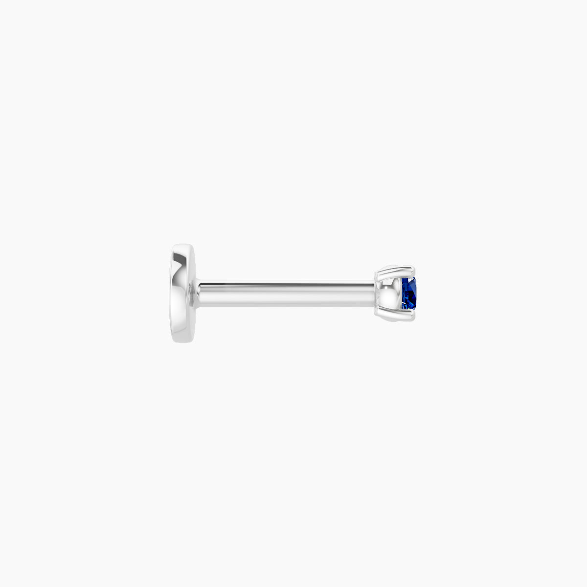 Nut | 18k White Gold 6.5 mm 2 mm Round Sapphire Piercing