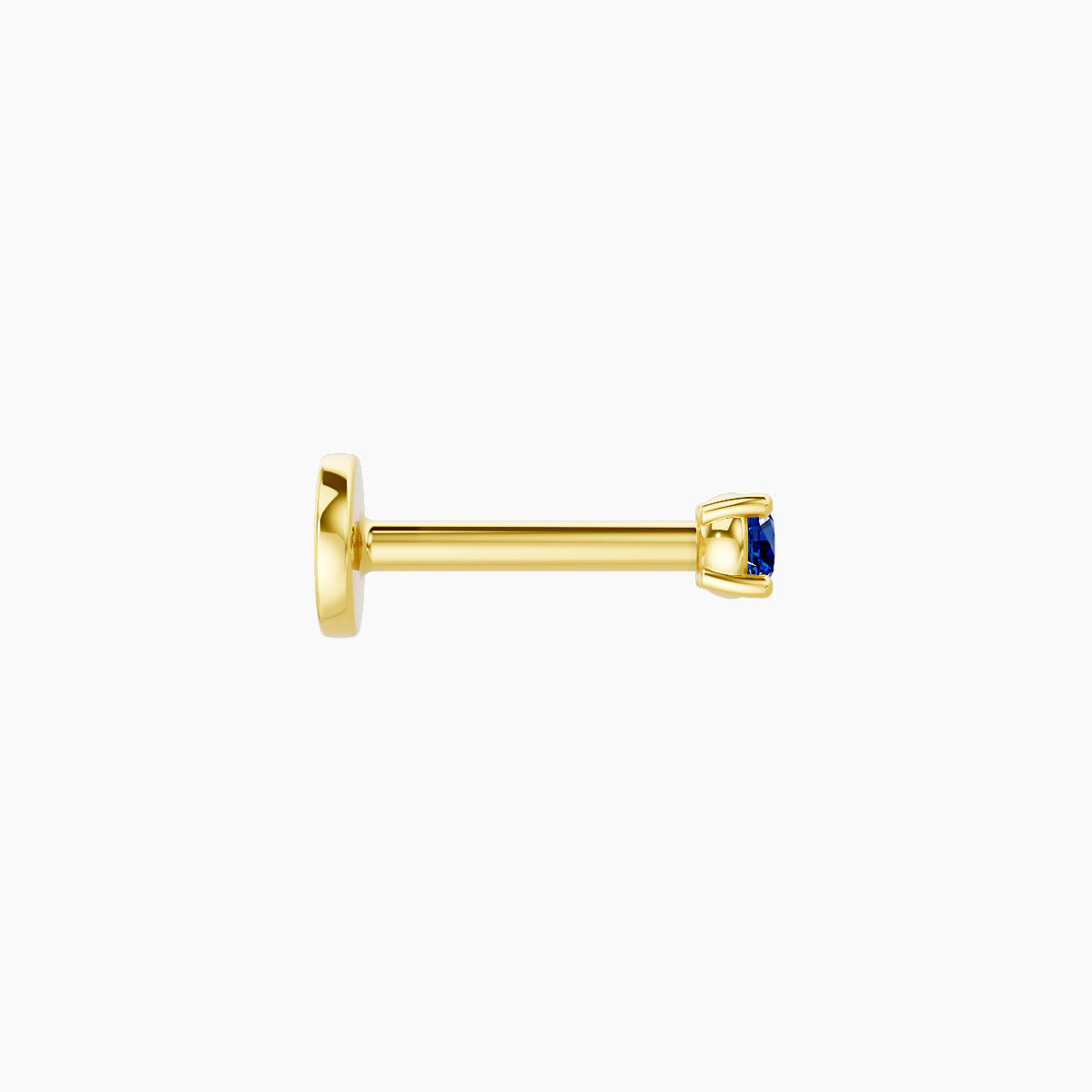 Nut | 18k Yellow Gold 6.5 mm 2 mm Round Sapphire Piercing