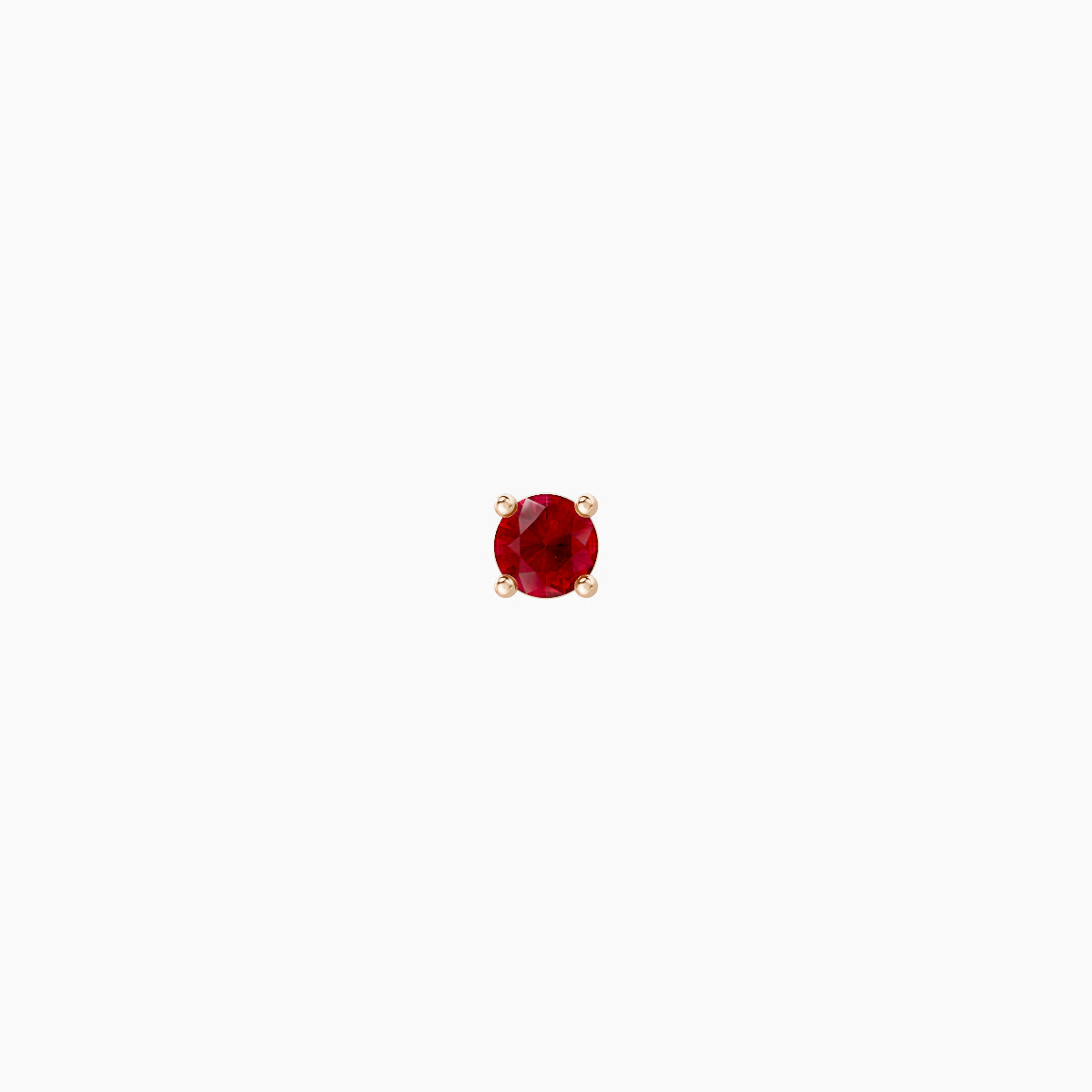 Nut | 18k Rose Gold 8 mm 2 mm Round Ruby Nose Piercing