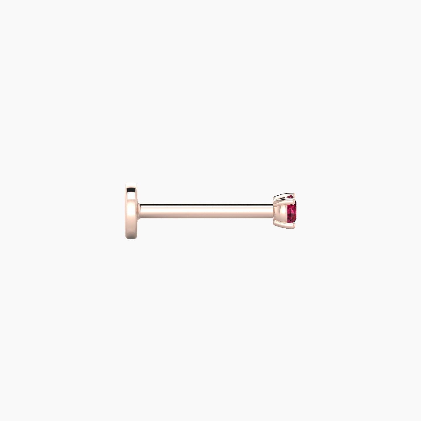 Nut | 18k Rose Gold 8 mm 2 mm Round Ruby Nose Piercing