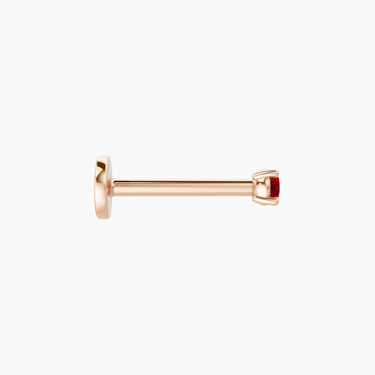 Nut | 18k Rose Gold 8 mm 2 mm Round Ruby Piercing