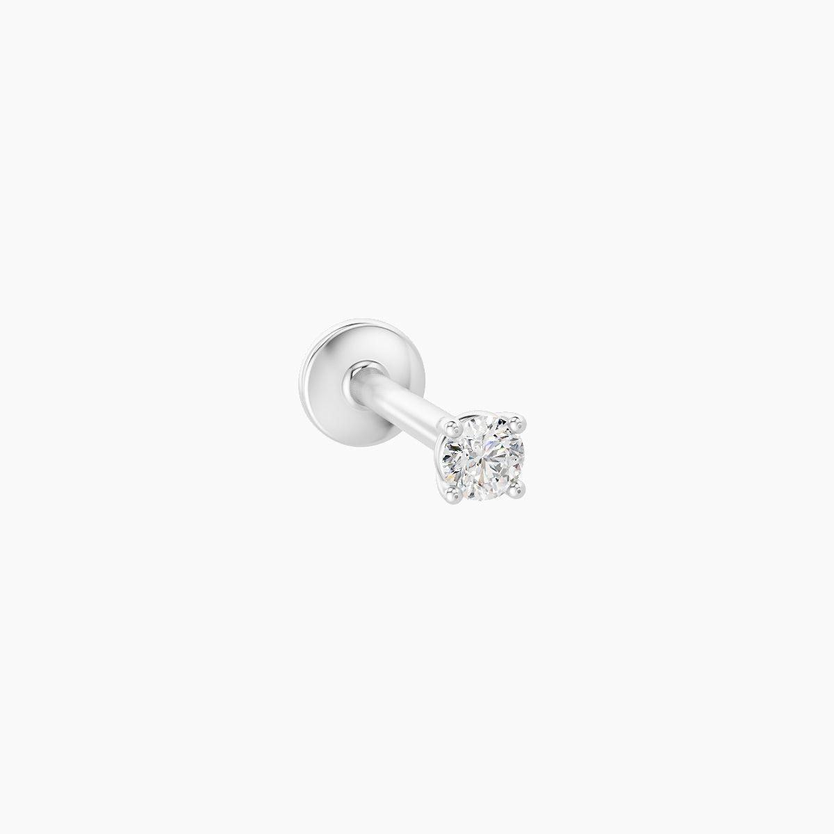 Nut | 18k White Gold 2 mm 8 mm Round Diamond Piercing