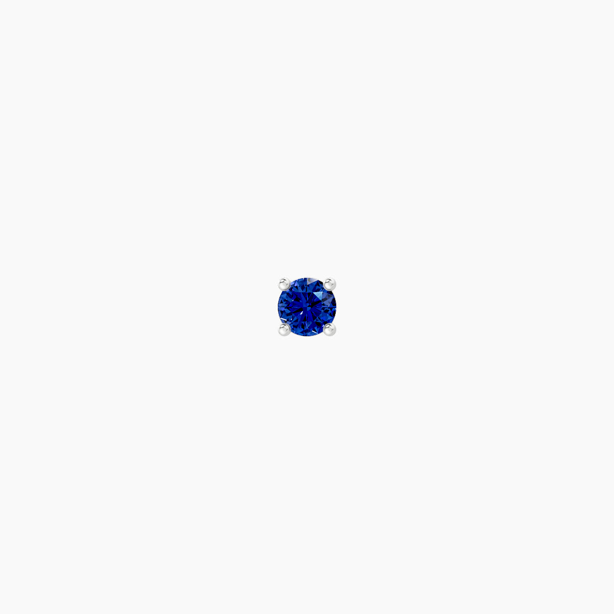Nut | 18k White Gold 8 mm 2 mm Round Sapphire Piercing