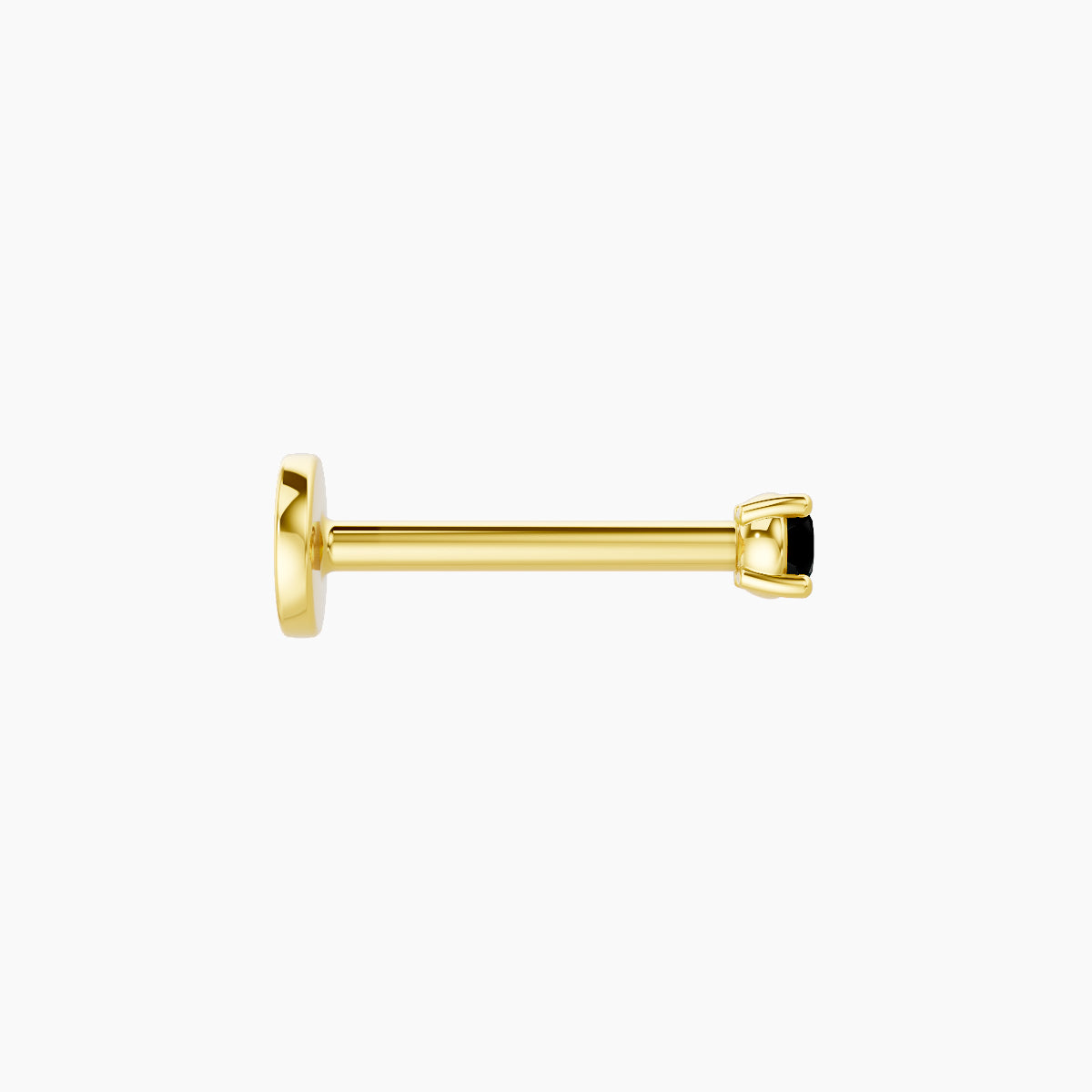Nut | 18k Yellow Gold 8 mm 2 mm Round Black Diamond Piercing