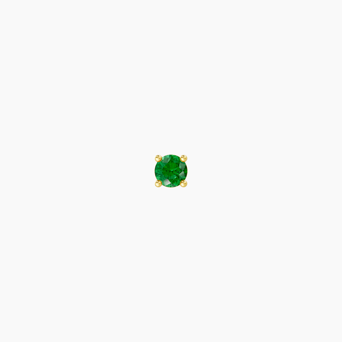 Nut | 18k Yellow Gold 8 mm 2 mm Round Emerald Piercing