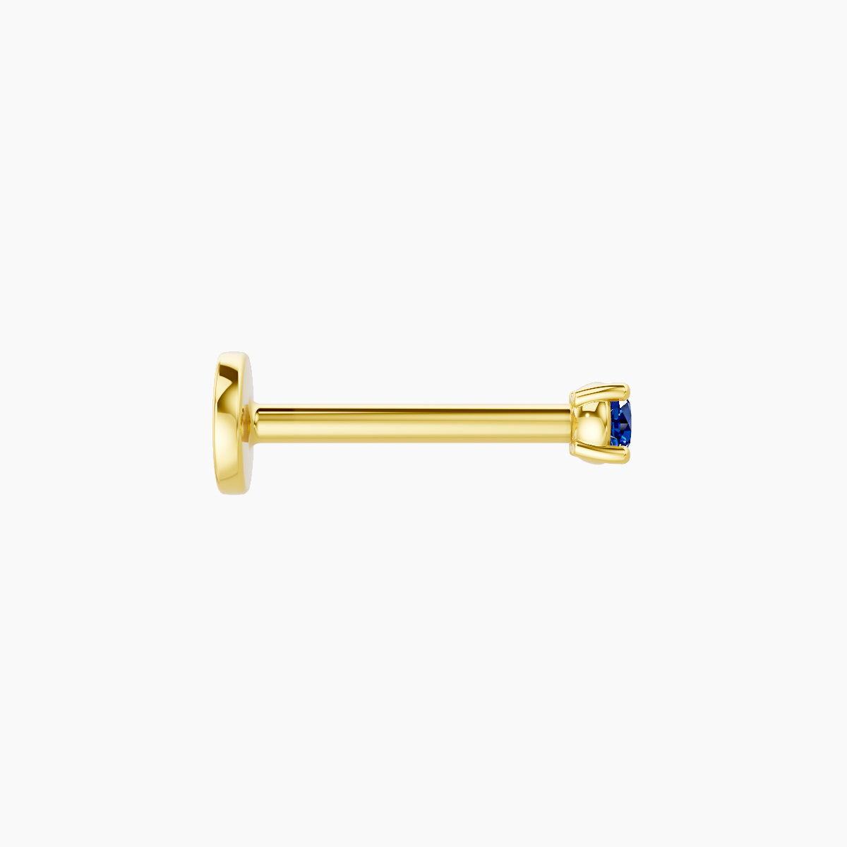 Nut | 18k Yellow Gold 8 mm 2 mm Round Sapphire Piercing