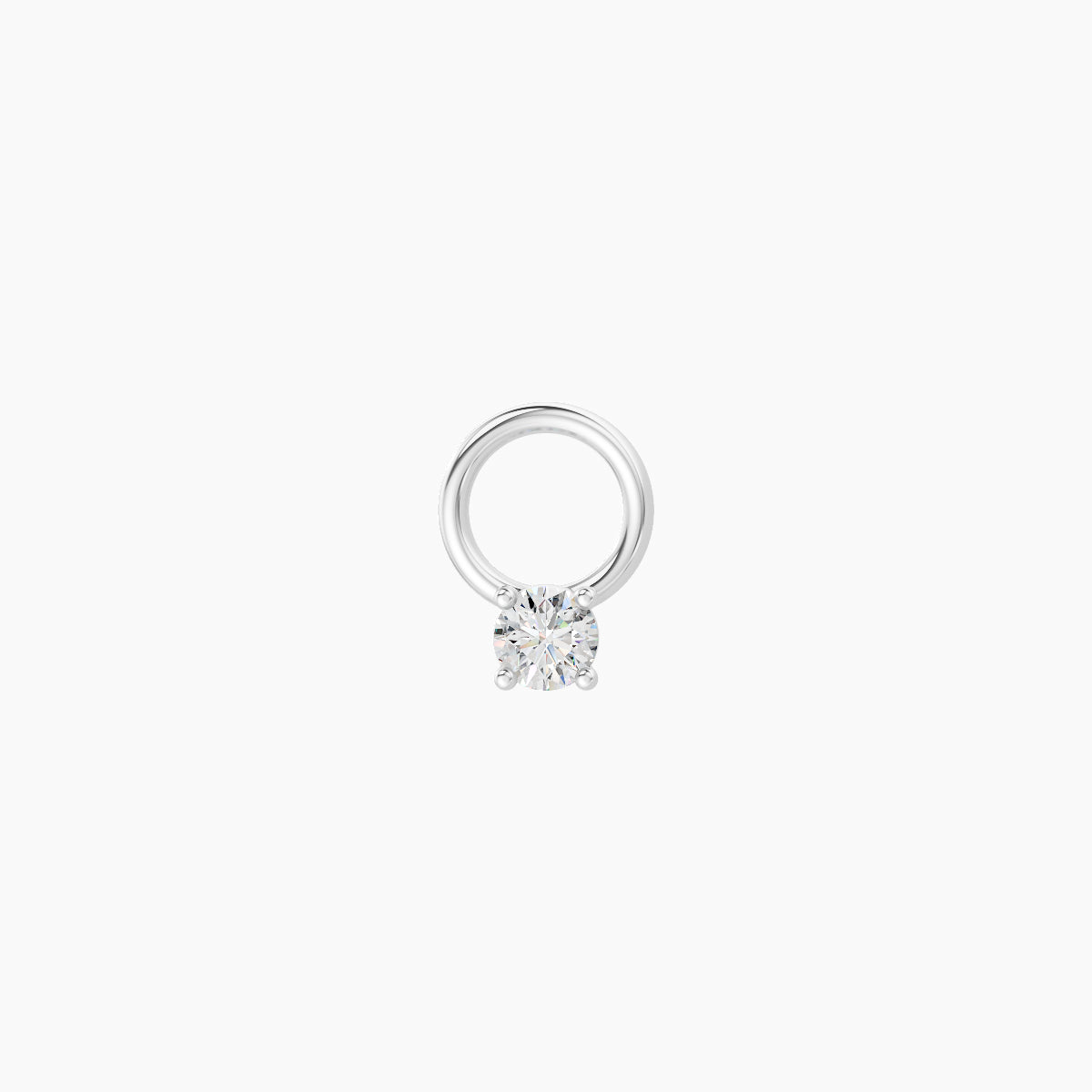 Nut | 18k White Gold 2 mm Round Diamond Charm
