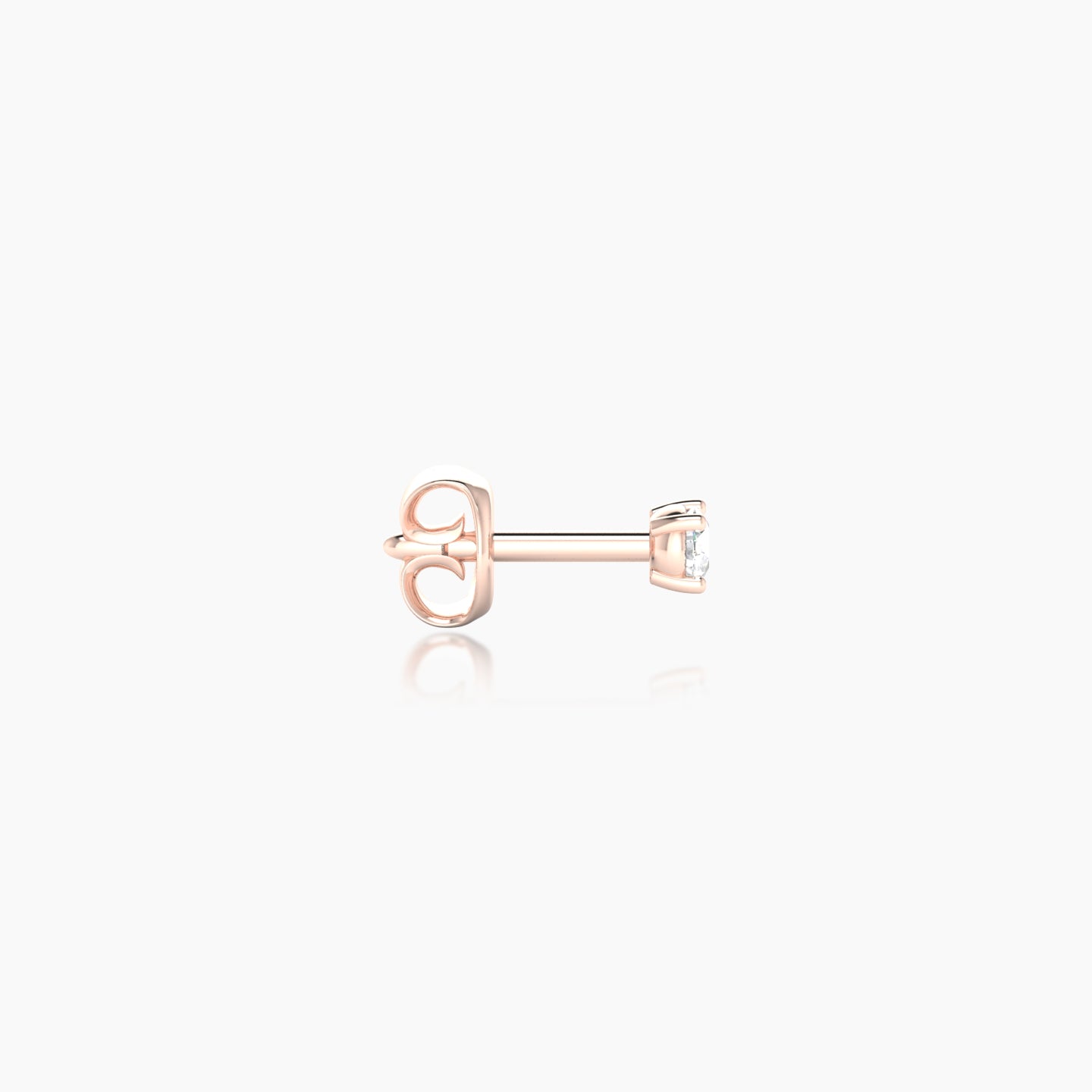 Nut | 18k Rose Gold 2 mm Round Diamond Earring