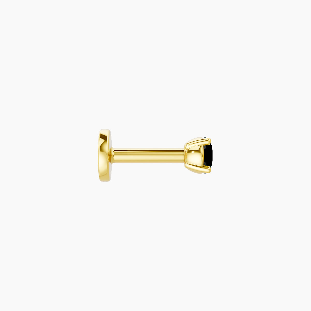 Nut | 18k Yellow Gold 5 mm 2.5 mm Round Black Diamond Nose Piercing