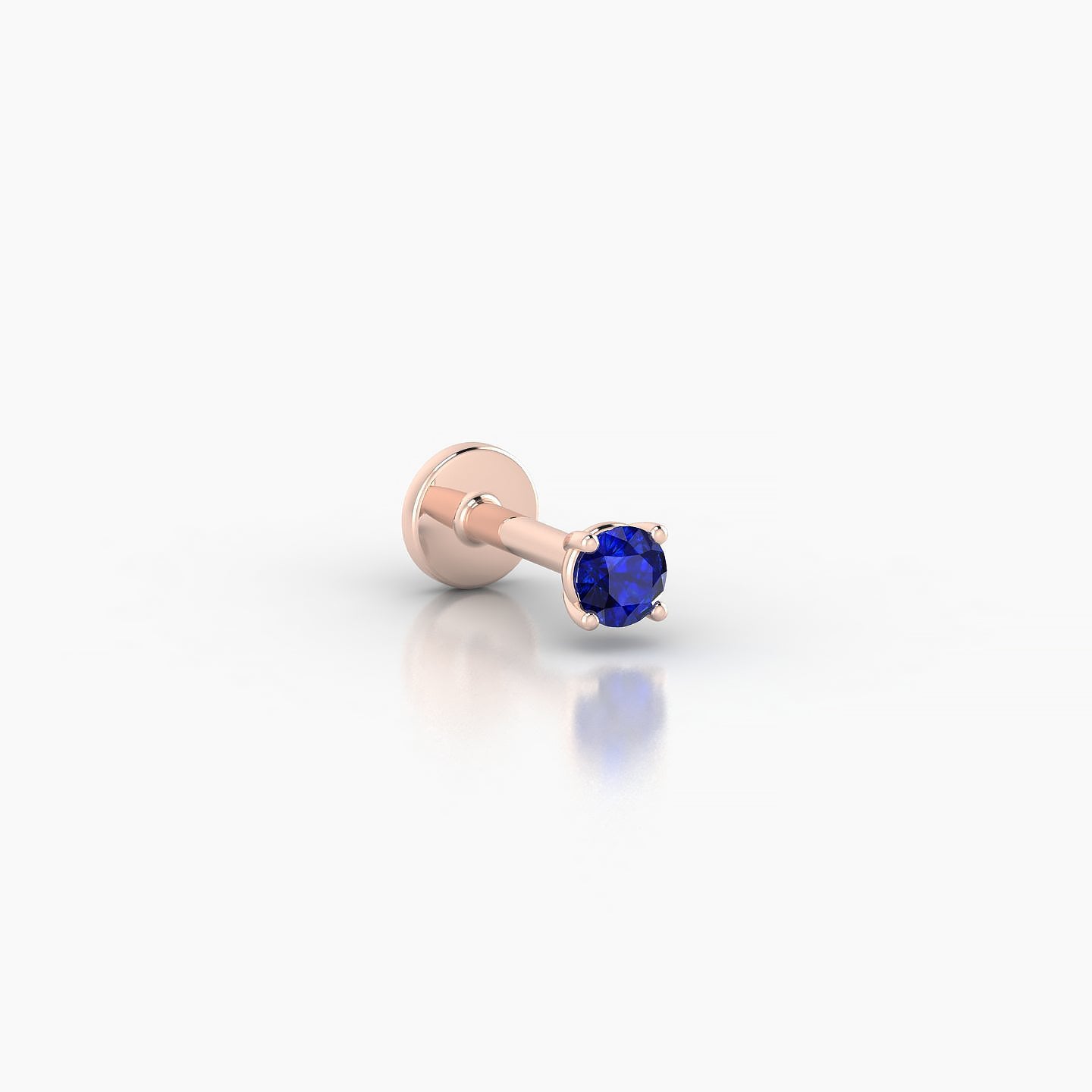 Nut | 18k Rose Gold 5 mm 2.5 mm Round Sapphire Nose Piercing