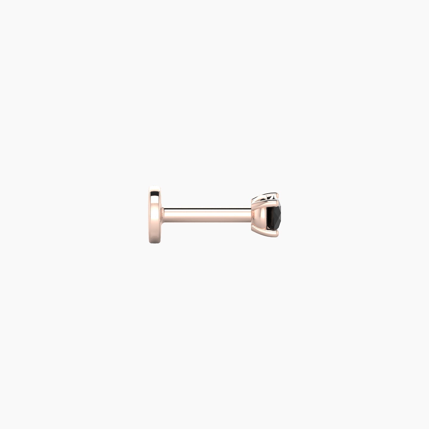 Nut | 18k Rose Gold 5 mm 2.5 mm Round Black Diamond Nose Piercing