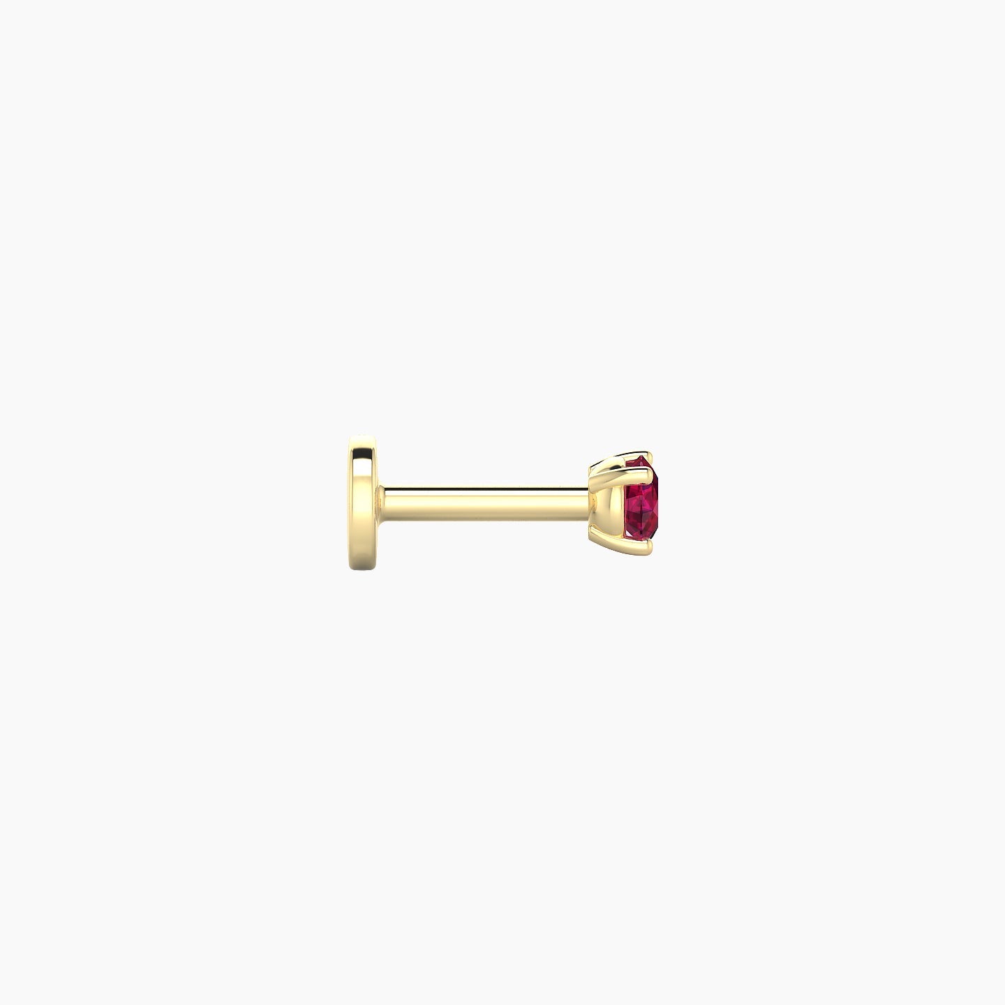 Nut | 18k Yellow Gold 5 mm 2.5 mm Round Ruby Nose Piercing
