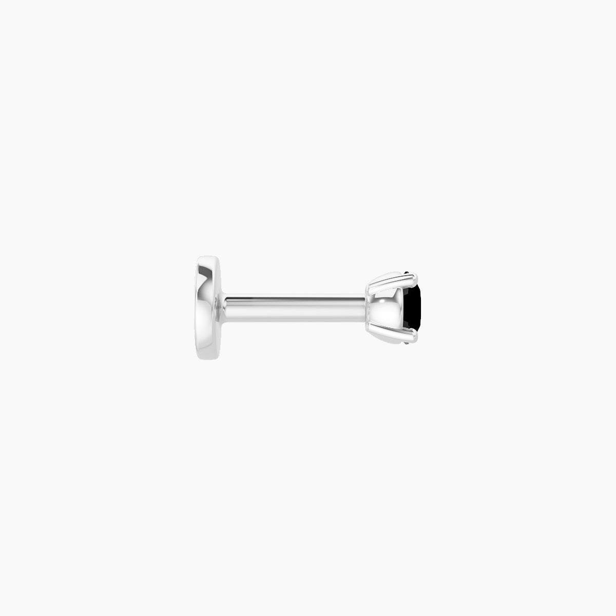 Nut | 18k White Gold 5 mm 2.5 mm Round Black Diamond Piercing