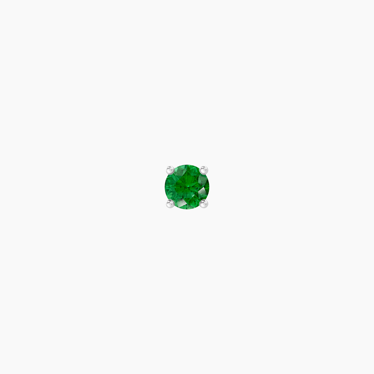 Nut | 18k White Gold 5 mm 2.5 mm Round Emerald Piercing