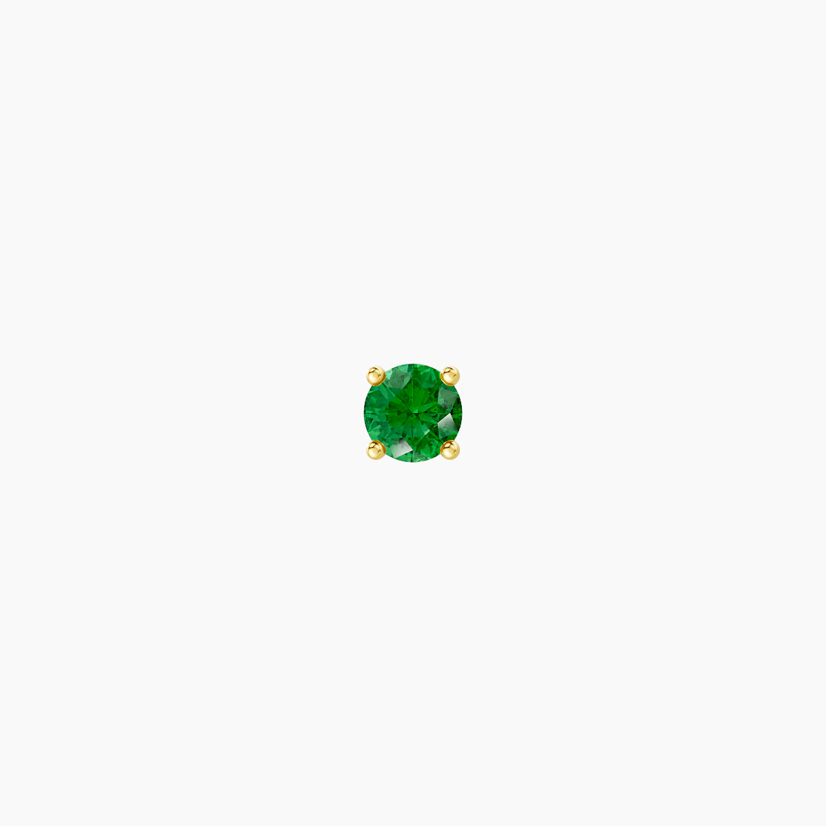 Nut | 18k Yellow Gold 5 mm 2.5 mm Round Emerald Piercing
