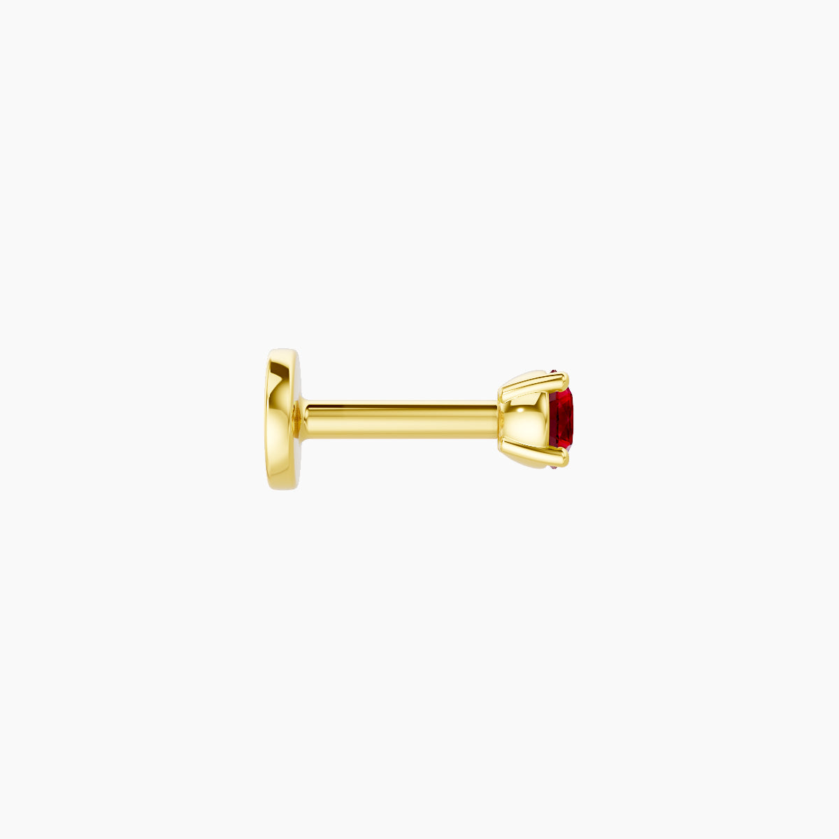 Nut | 18k Yellow Gold 5 mm 2.5 mm Round Ruby Piercing