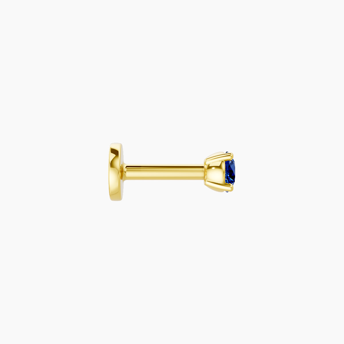 Nut | 18k Yellow Gold 5 mm 2.5 mm Round Sapphire Piercing