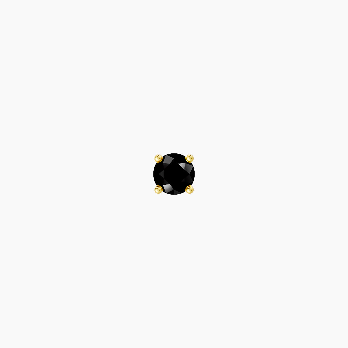 Nut | 18k Yellow Gold 6.5 mm 2.5 mm Round Black Diamond Nose Piercing