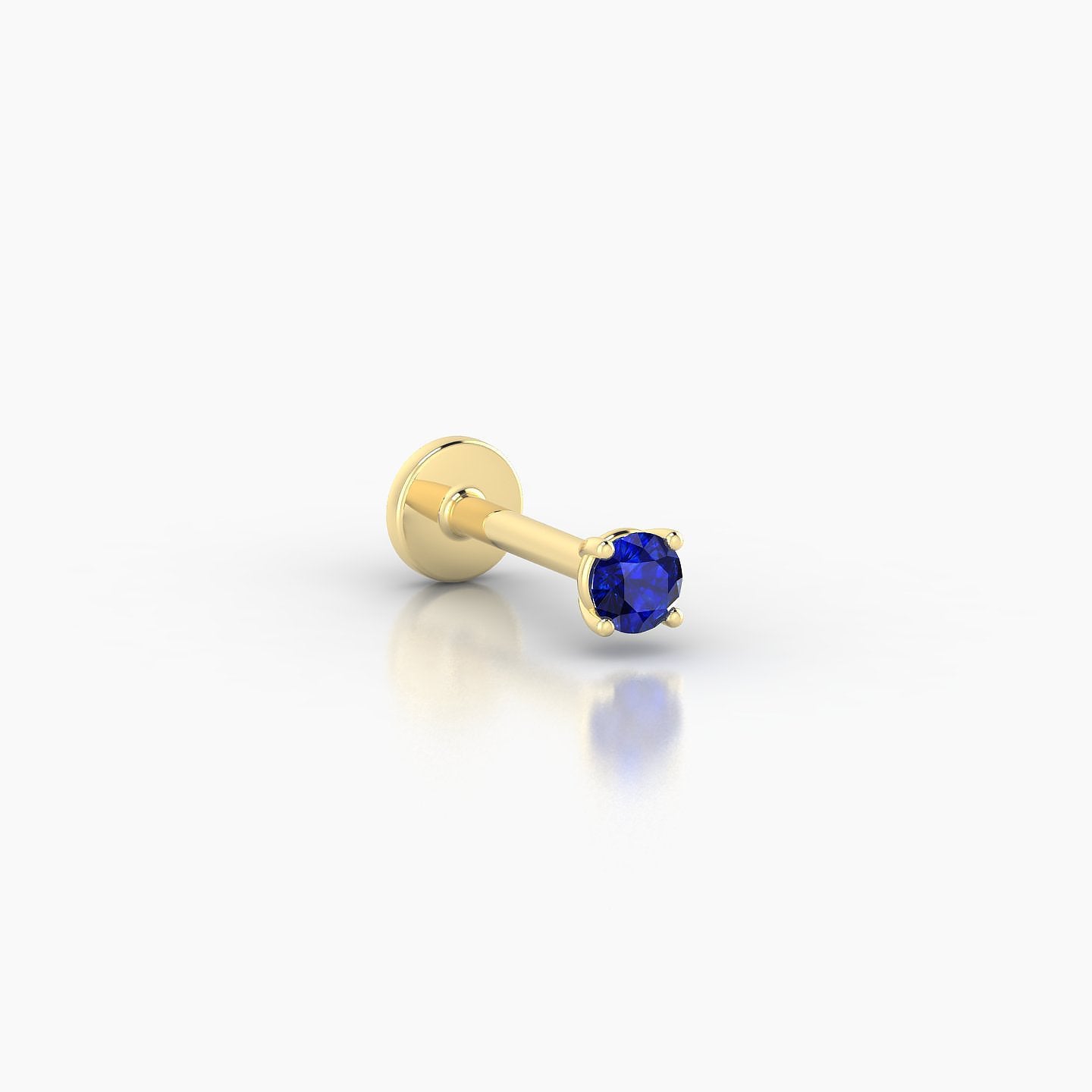 Nut | 18k Yellow Gold 6.5 mm 2.5 mm Round Sapphire Nose Piercing