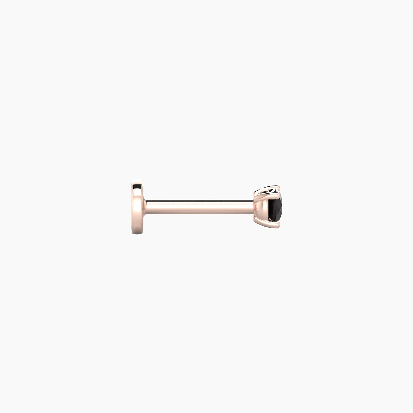Nut | 18k Rose Gold 6.5 mm 2.5 mm Round Black Diamond Nose Piercing