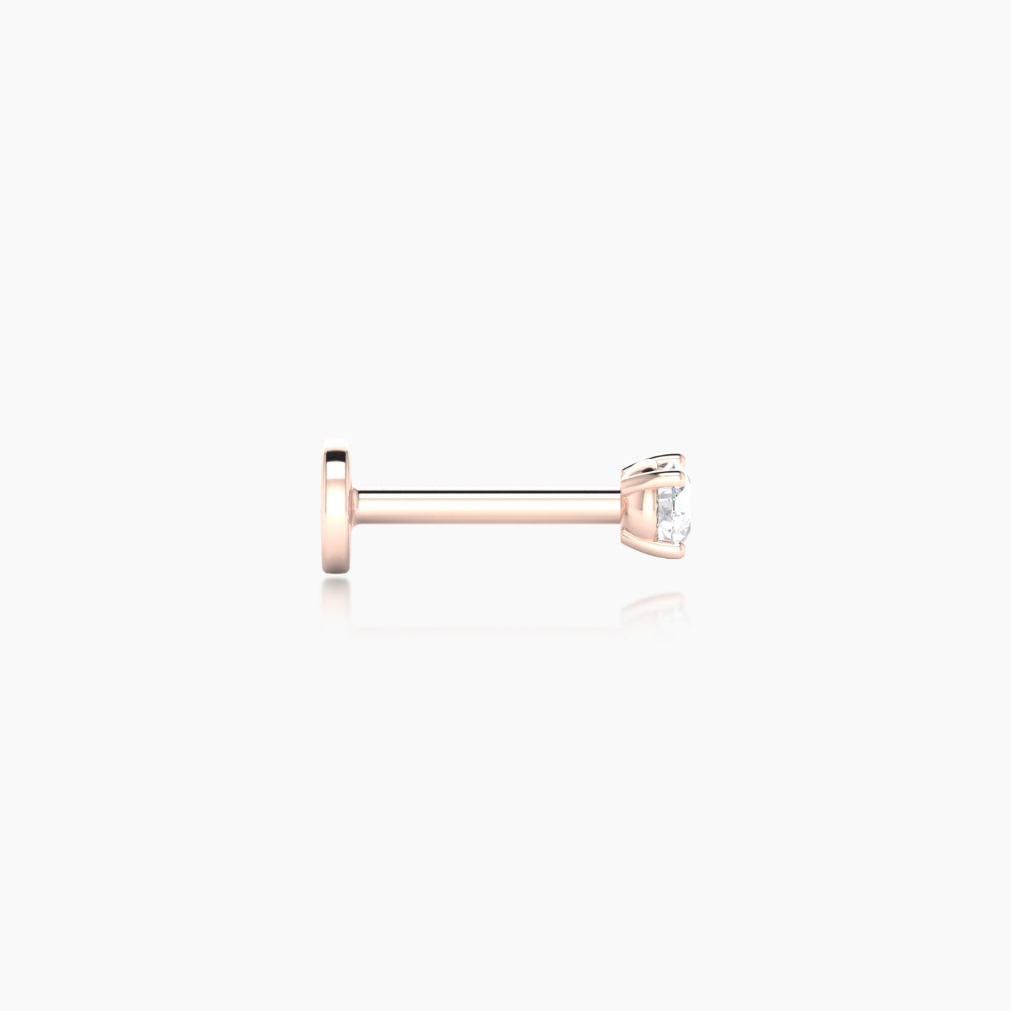 Nut | 18k Rose Gold 2.5 mm 6.5 mm Round Diamond Nose Piercing
