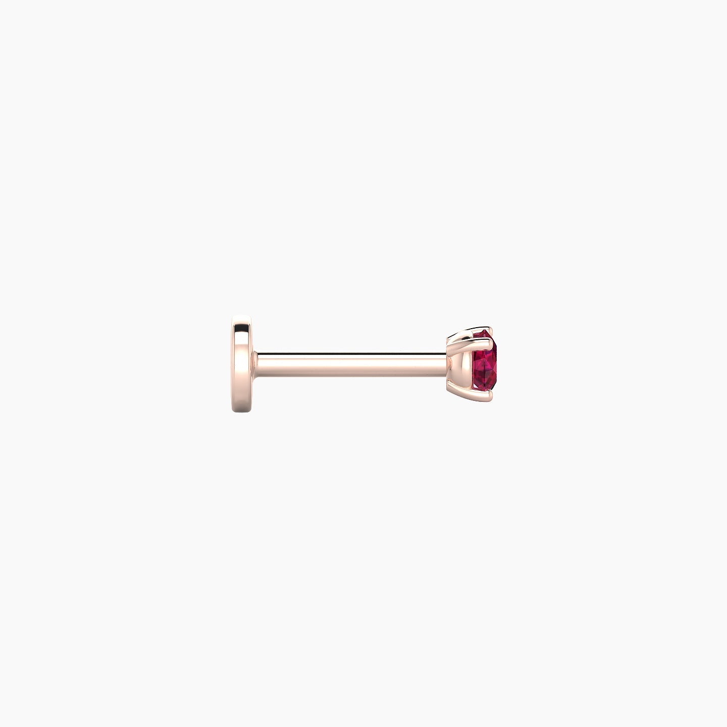 Nut | 18k Rose Gold 6.5 mm 2.5 mm Round Ruby Nose Piercing