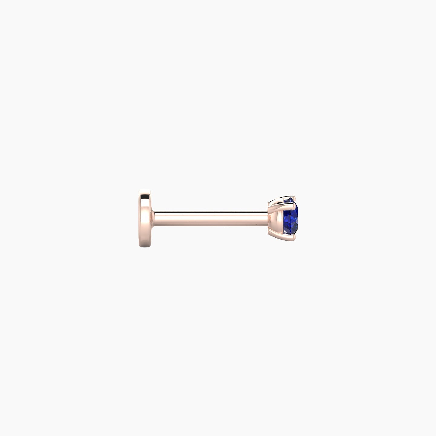 Nut | 18k Rose Gold 6.5 mm 2.5 mm Round Sapphire Nose Piercing