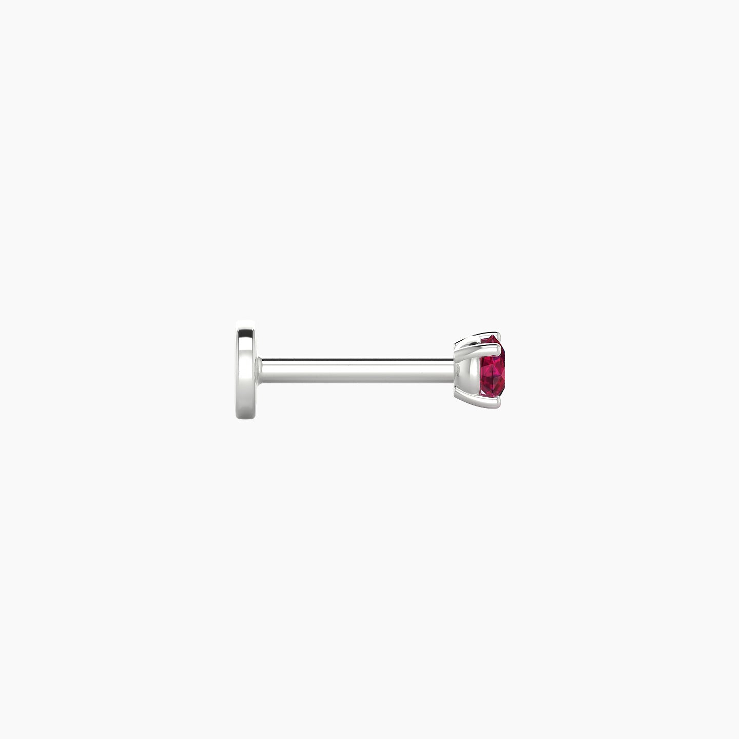 Nut | 18k White Gold 6.5 mm 2.5 mm Round Ruby Nose Piercing
