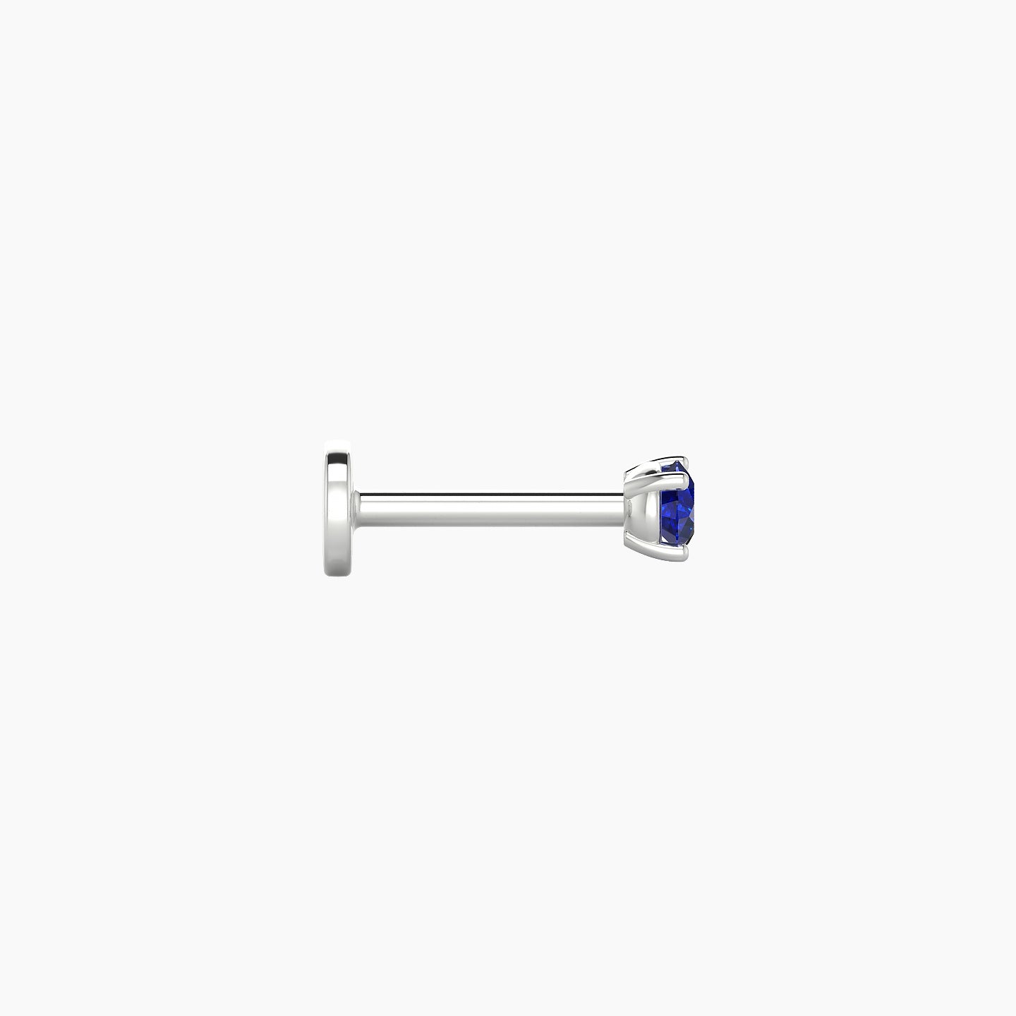 Nut | 18k White Gold 6.5 mm 2.5 mm Round Sapphire Nose Piercing