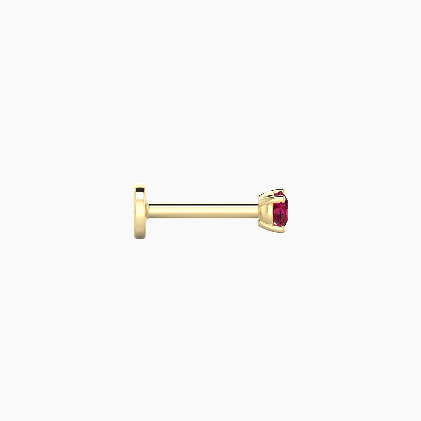 Nut | 18k Yellow Gold 6.5 mm 2.5 mm Round Ruby Nose Piercing