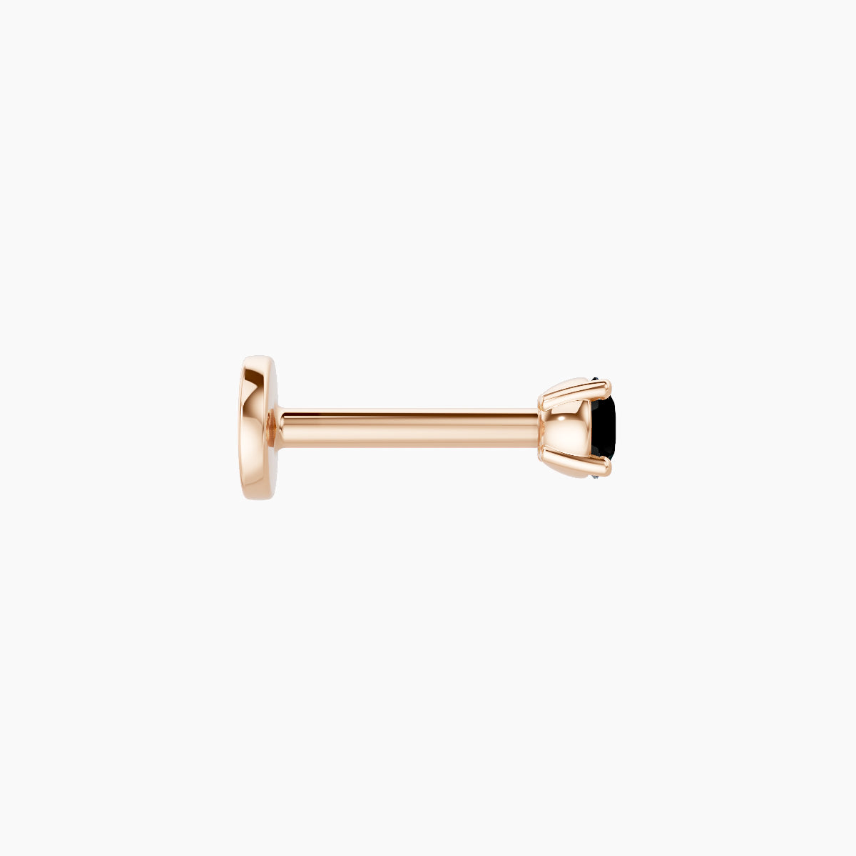 Nut | 18k Rose Gold 6.5 mm 2.5 mm Round Black Diamond Piercing