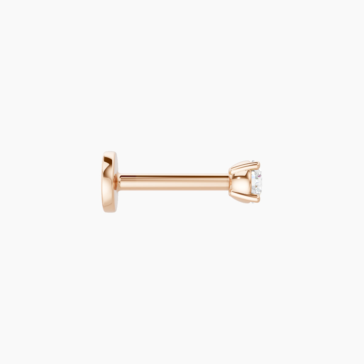 Nut | 18k Rose Gold 2.5 mm 6.5 mm Round Diamond Piercing