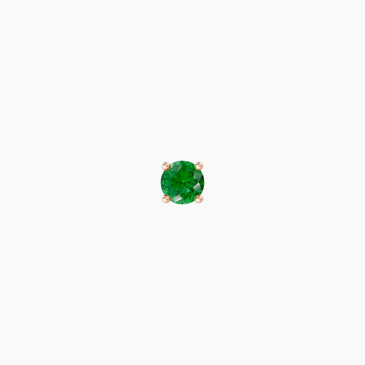 Nut | 18k Rose Gold 6.5 mm 2.5 mm Round Emerald Piercing