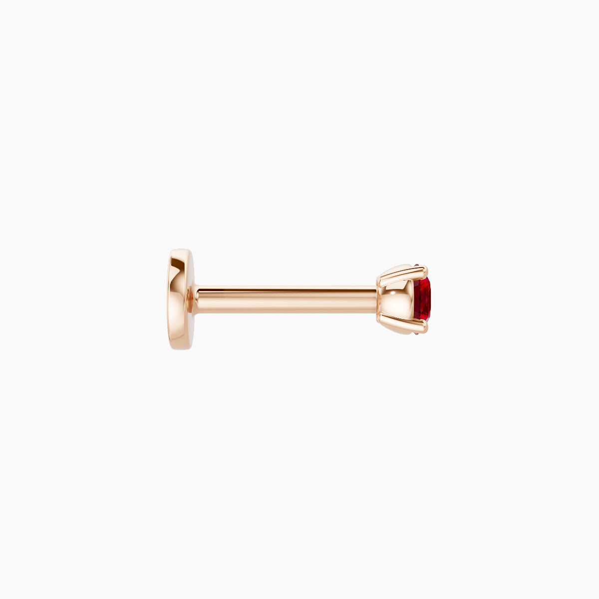 Nut | 18k Rose Gold 6.5 mm 2.5 mm Round Ruby Piercing
