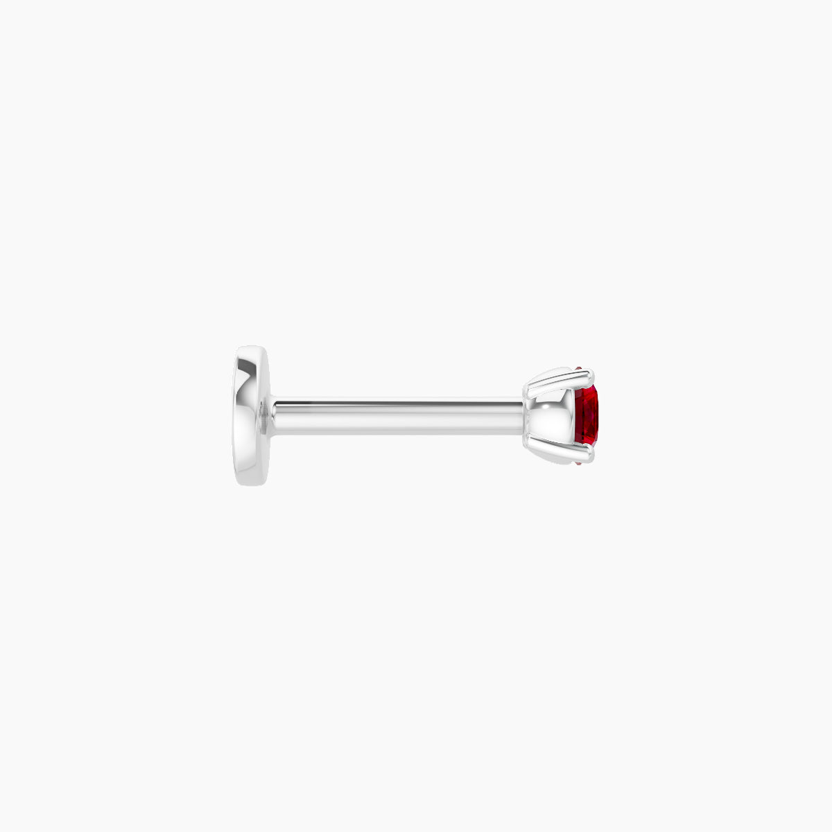 Nut | 18k White Gold 6.5 mm 2.5 mm Round Ruby Piercing