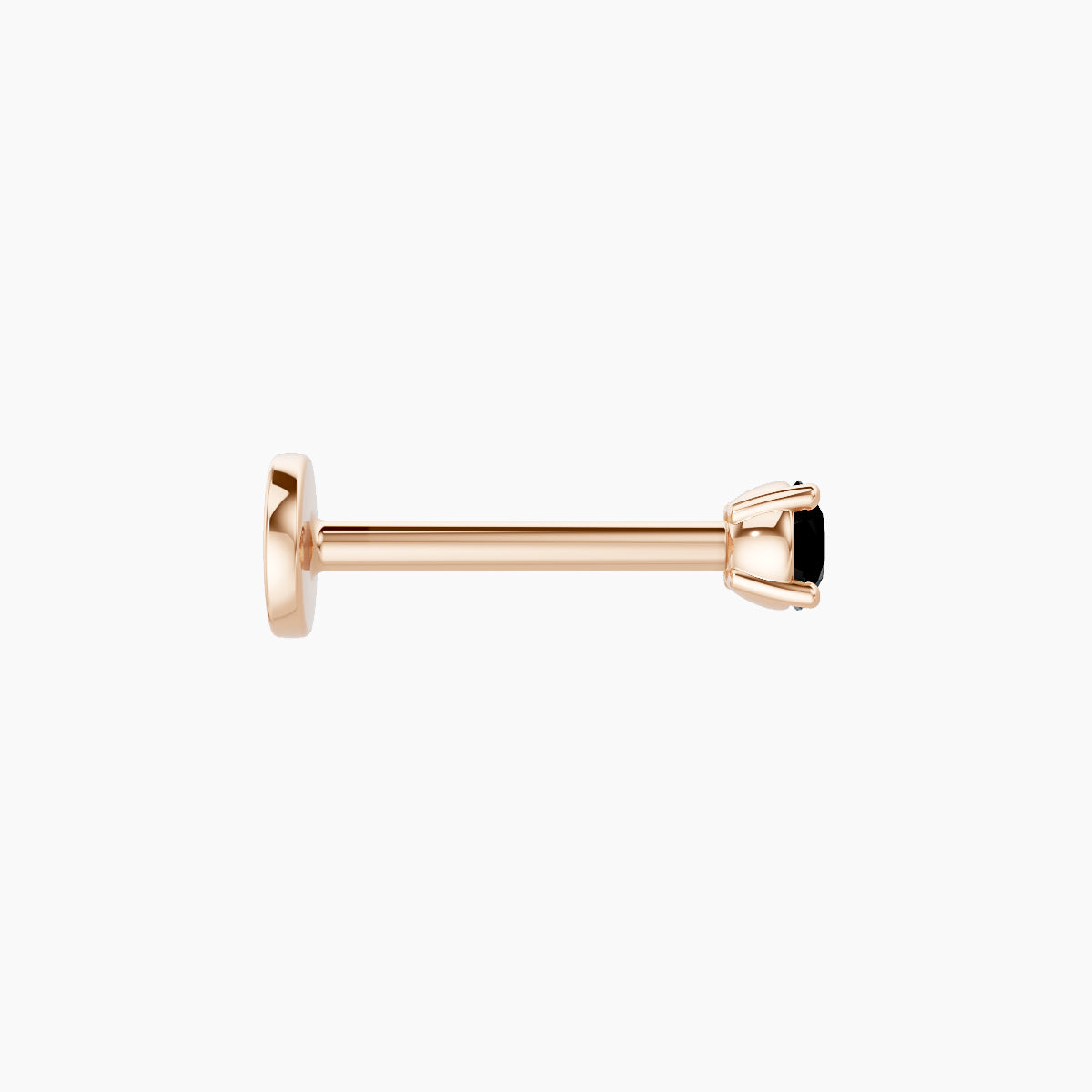 Nut | 18k Rose Gold 8 mm 2.5 mm Round Black Diamond Nose Piercing