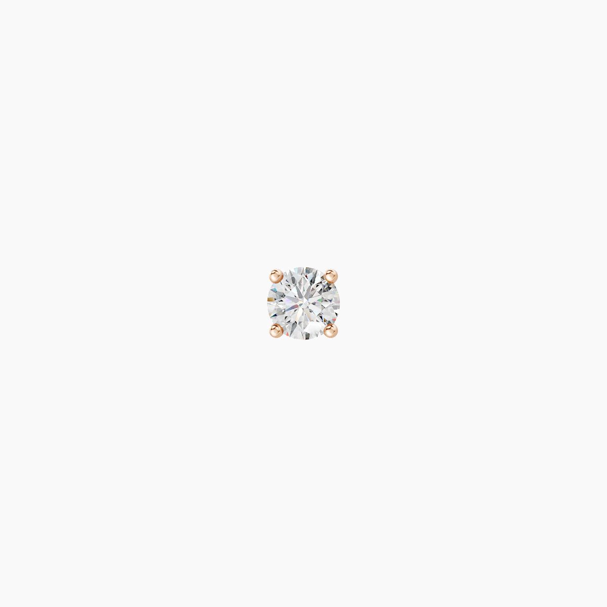 Nut | 18k Rose Gold 2.5 mm 8 mm Round Diamond Nose Piercing