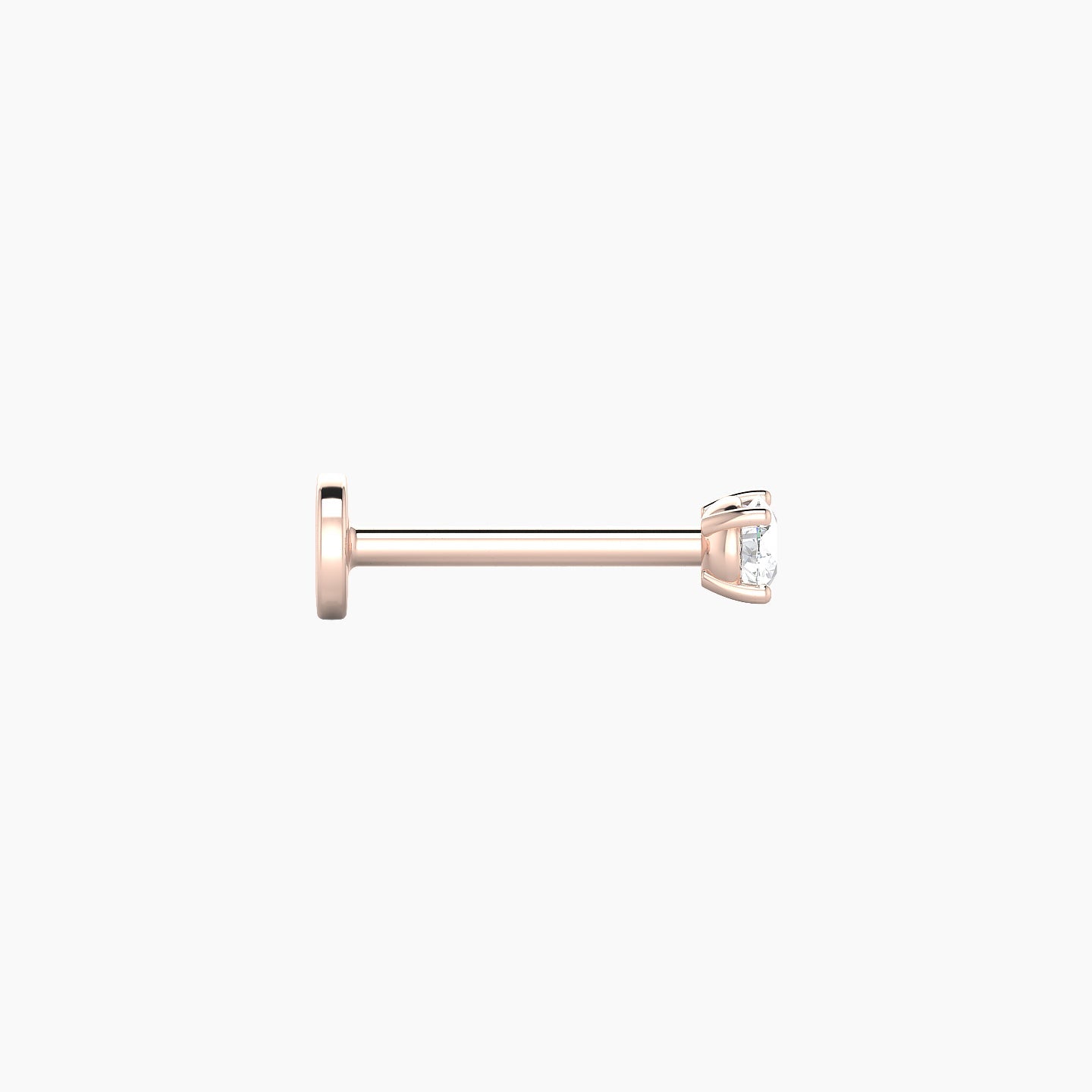 Nut | 18k Rose Gold 2.5 mm 8 mm Round Diamond Nose Piercing