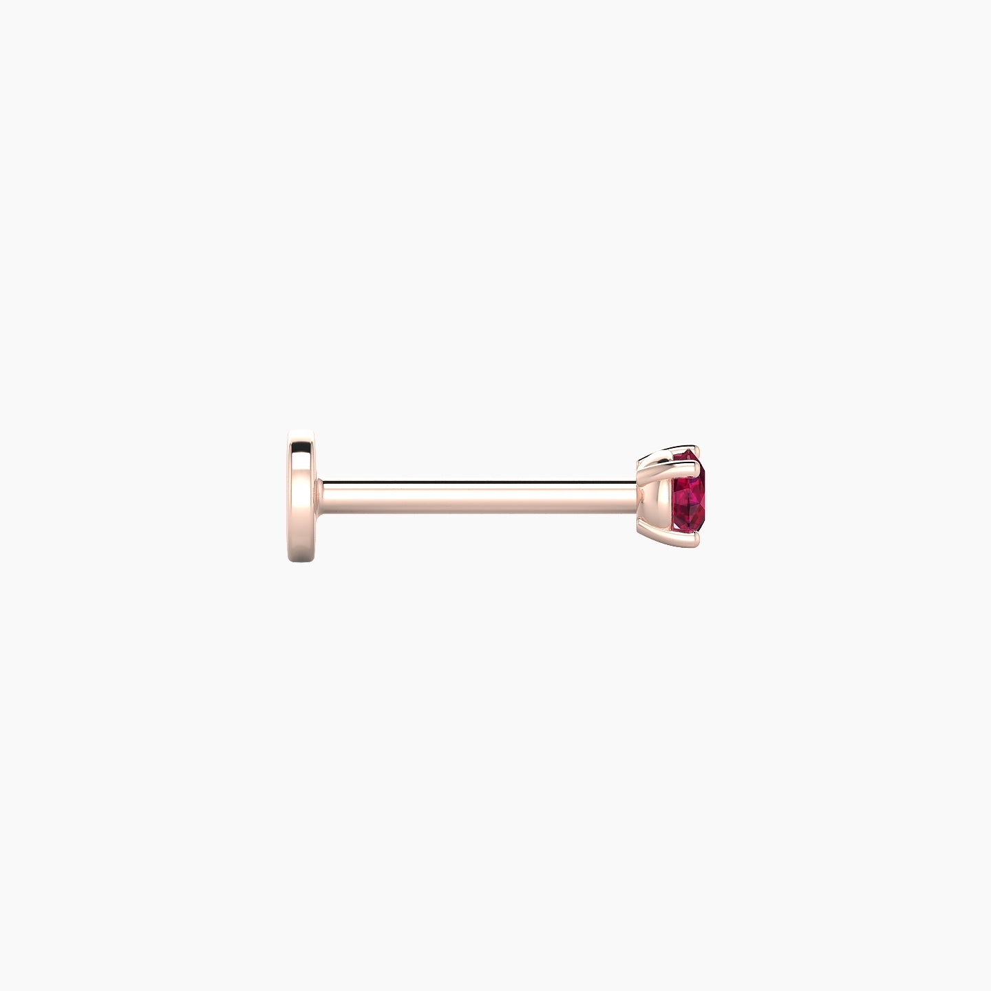 Nut | 18k Rose Gold 8 mm 2.5 mm Round Ruby Nose Piercing