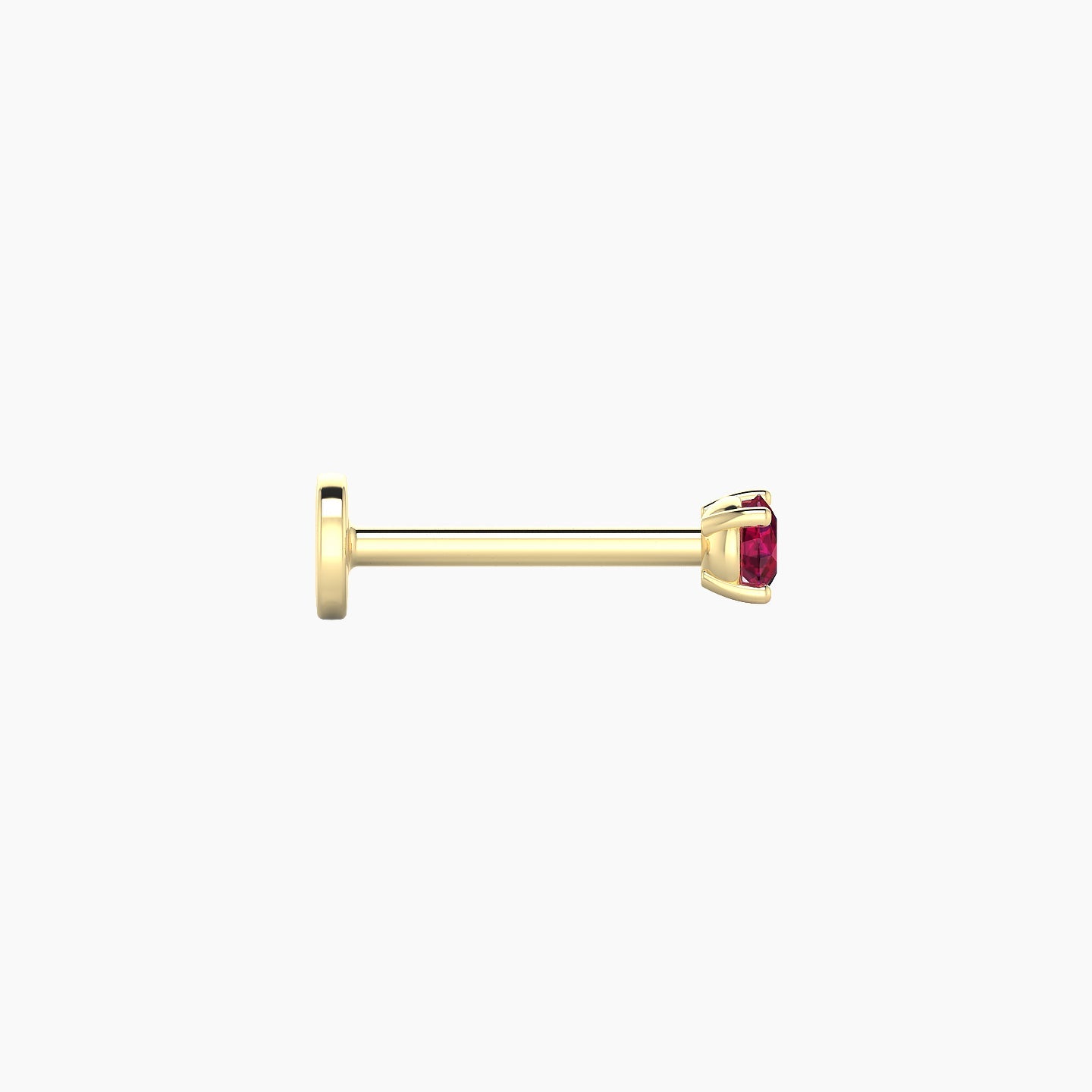 Nut | 18k Yellow Gold 8 mm 2.5 mm Round Ruby Nose Piercing